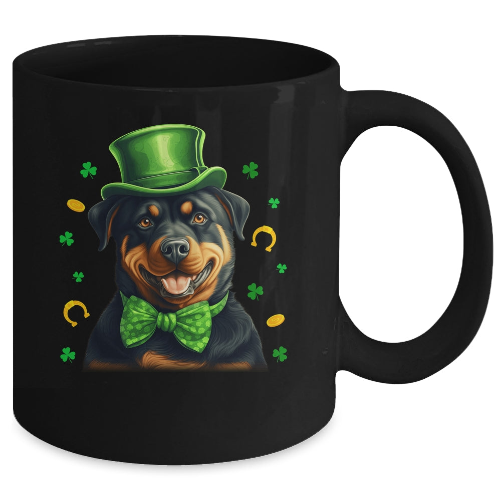 Rottweiler St Patricks Day Leprechaun Shamrock Irish Mug | teecentury