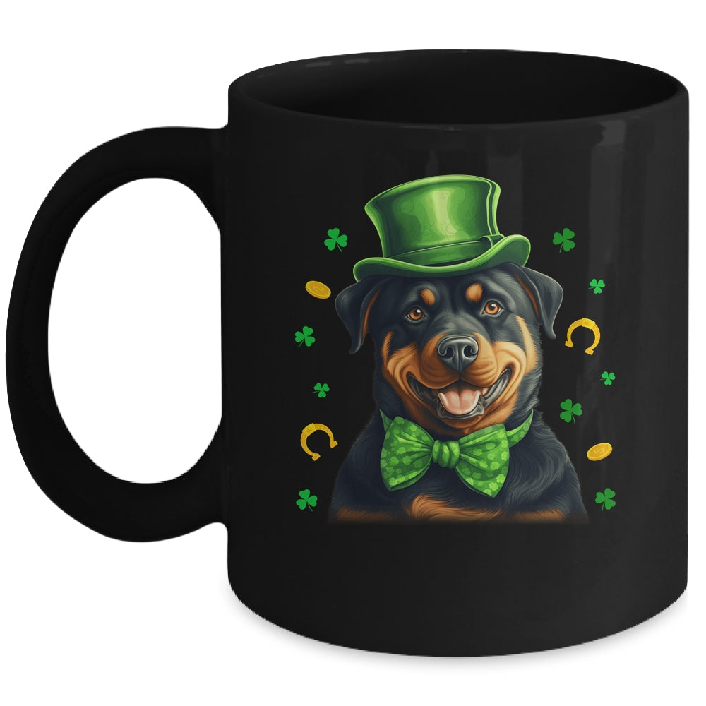 Rottweiler St Patricks Day Leprechaun Shamrock Irish Mug | teecentury