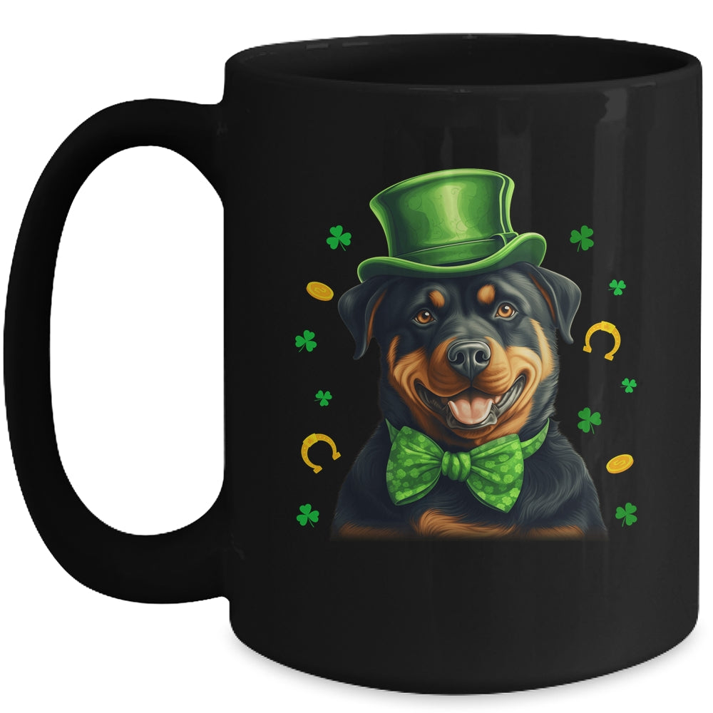 Rottweiler St Patricks Day Leprechaun Shamrock Irish Mug | teecentury