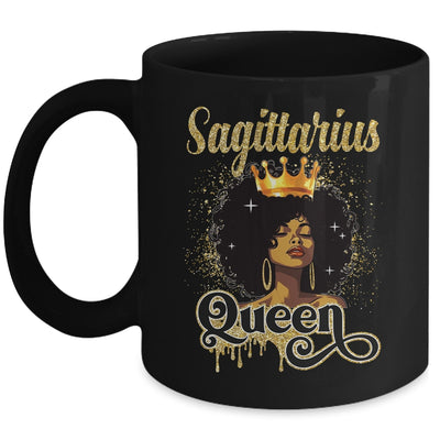 Sagittarius Queen Birthday Afro Girls Black Zodiac Birthday Mug | teecentury