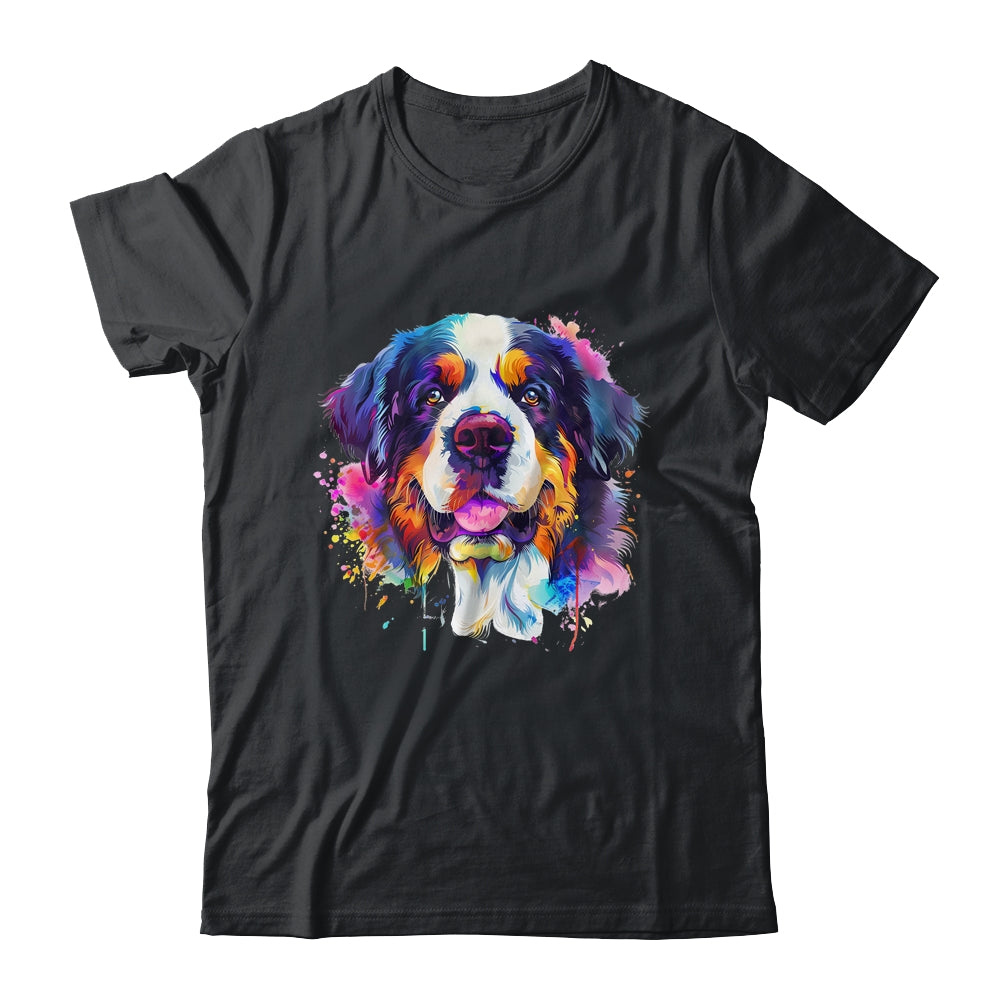 Saint Bernard Mom Lover Puppy Dog Watercolor Tie Dye Painting Shirt & Tank Top | teecentury