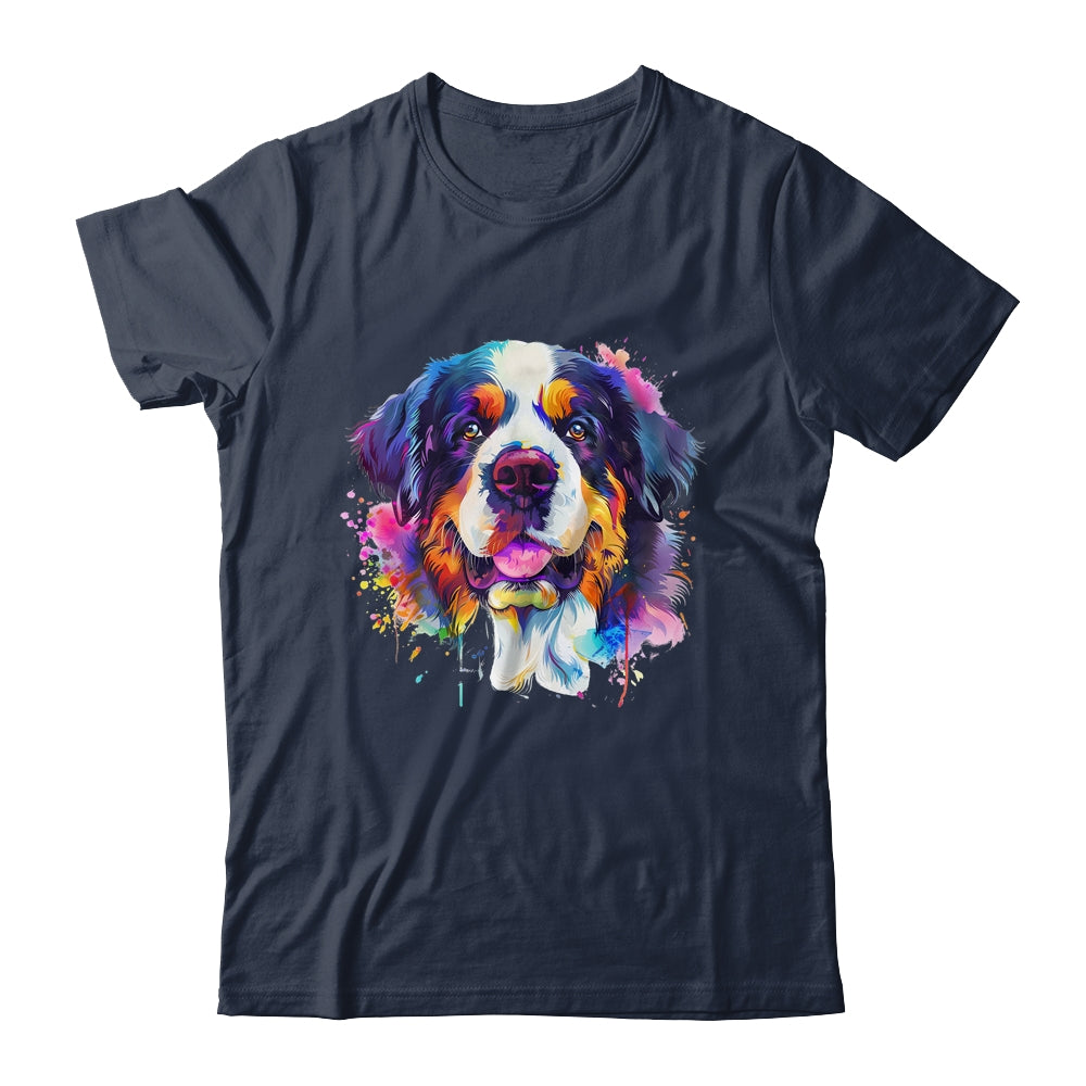 Saint Bernard Mom Lover Puppy Dog Watercolor Tie Dye Painting Shirt & Tank Top | teecentury