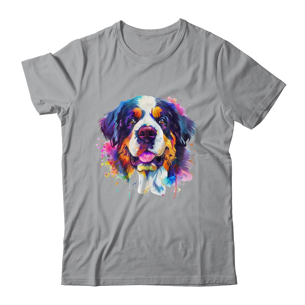 Saint Bernard Mom Lover Puppy Dog Watercolor Tie Dye Painting Shirt & Tank Top | teecentury
