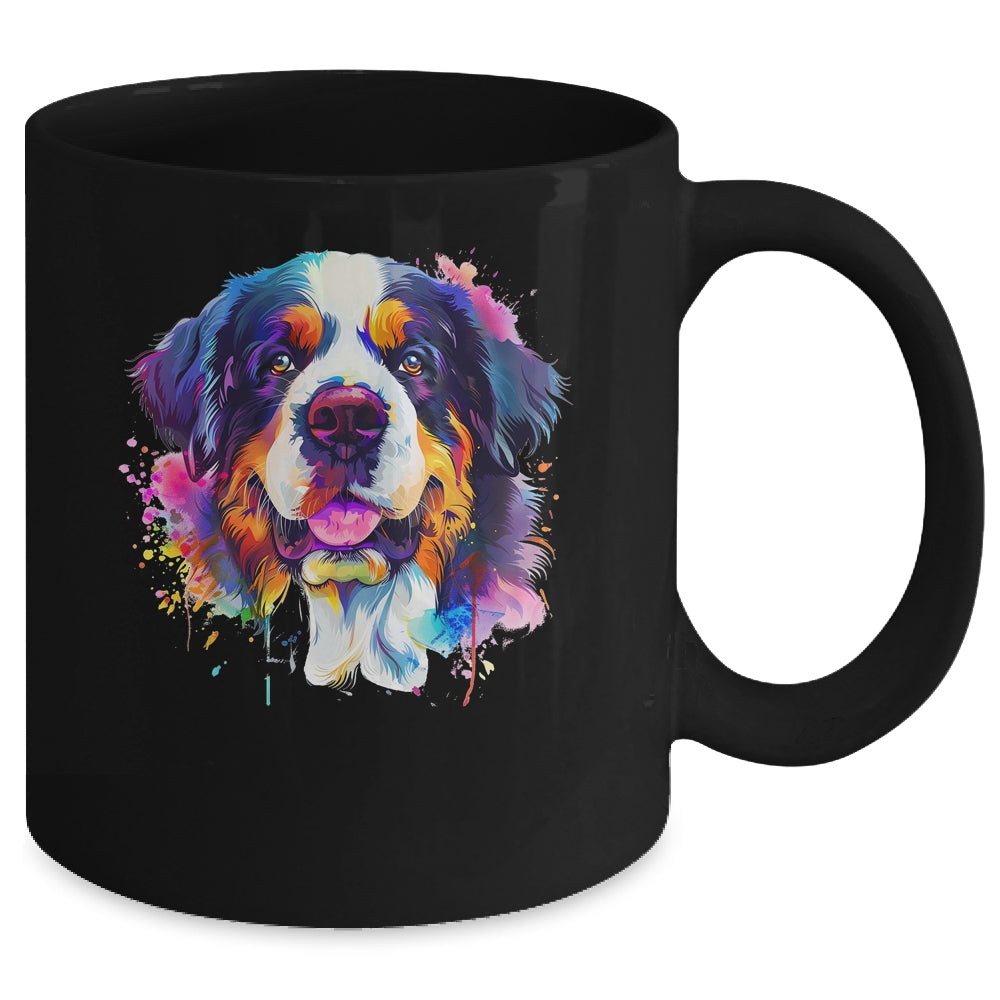 Saint Bernard Mom Lover Puppy Dog Watercolor Tie Dye Painting Mug | teecentury