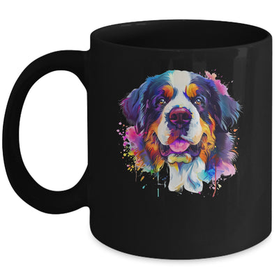 Saint Bernard Mom Lover Puppy Dog Watercolor Tie Dye Painting Mug | teecentury