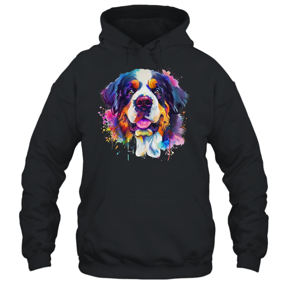 Saint Bernard Mom Lover Puppy Dog Watercolor Tie Dye Painting Shirt & Tank Top | teecentury