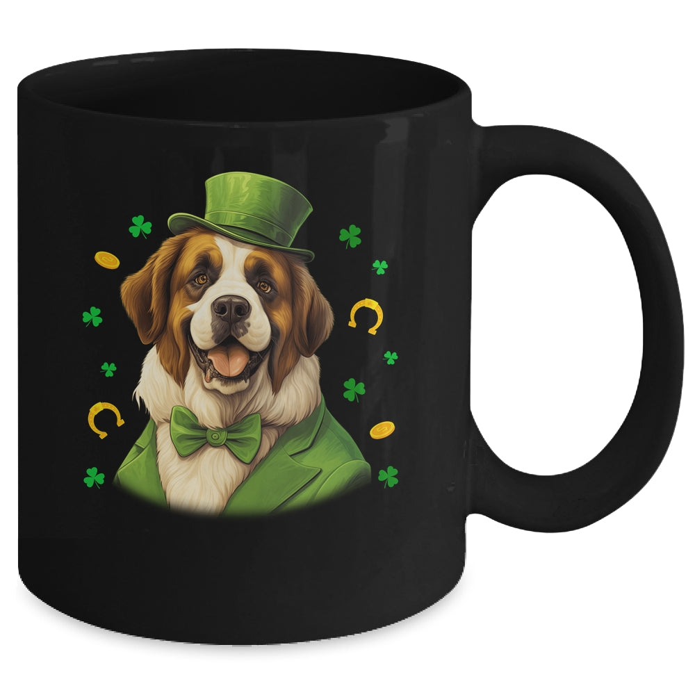 Saint Bernard St Patricks Day Leprechaun Shamrock Irish Mug | teecentury