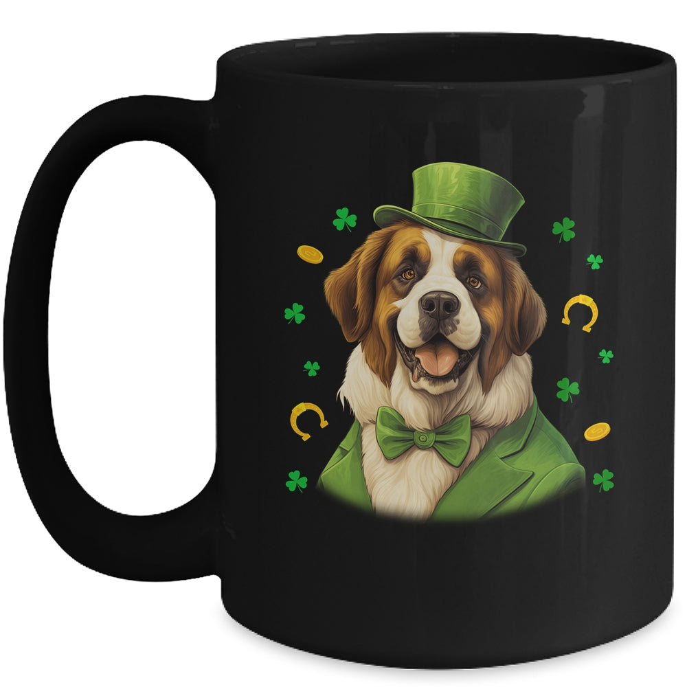 Saint Bernard St Patricks Day Leprechaun Shamrock Irish Mug | teecentury