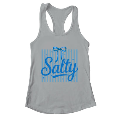 Salty Women Blue Stripes Bow Retro Summer Outfit Beach Vibes Shirt & Tank Top | teecentury