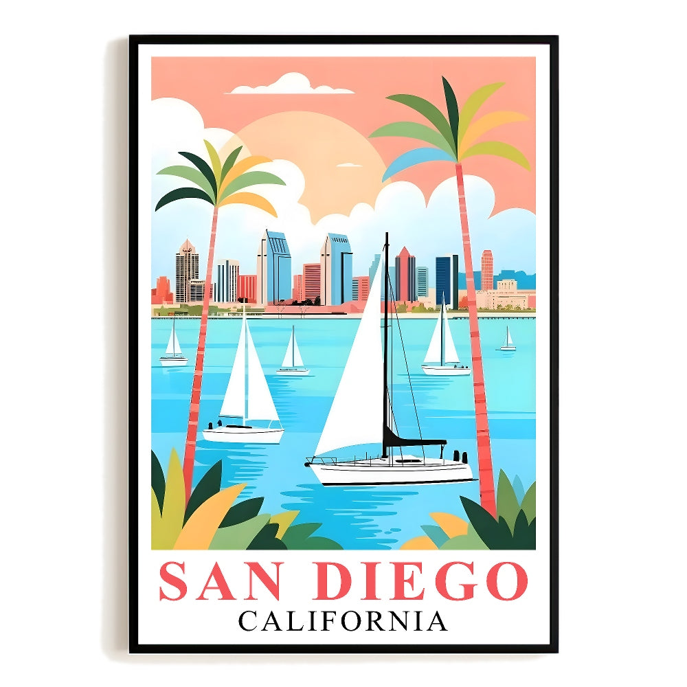 San Diego Travel Print Poster California Balboa Park Souvenir Wall Art Landscape Picture Suitable For Home Room Living Room Office Bedroom Decor Unframed | teecentury