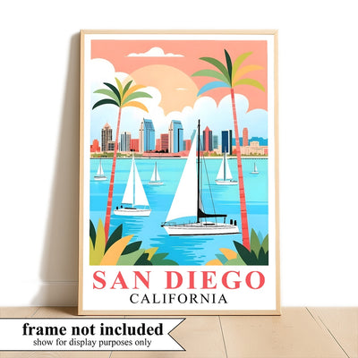 San Diego Travel Print Poster California Balboa Park Souvenir Wall Art Landscape Picture Suitable For Home Room Living Room Office Bedroom Decor Unframed | teecentury