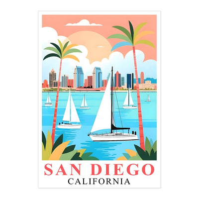 San Diego Travel Print Poster California Balboa Park Souvenir Wall Art Landscape Picture Suitable For Home Room Living Room Office Bedroom Decor Unframed | teecentury