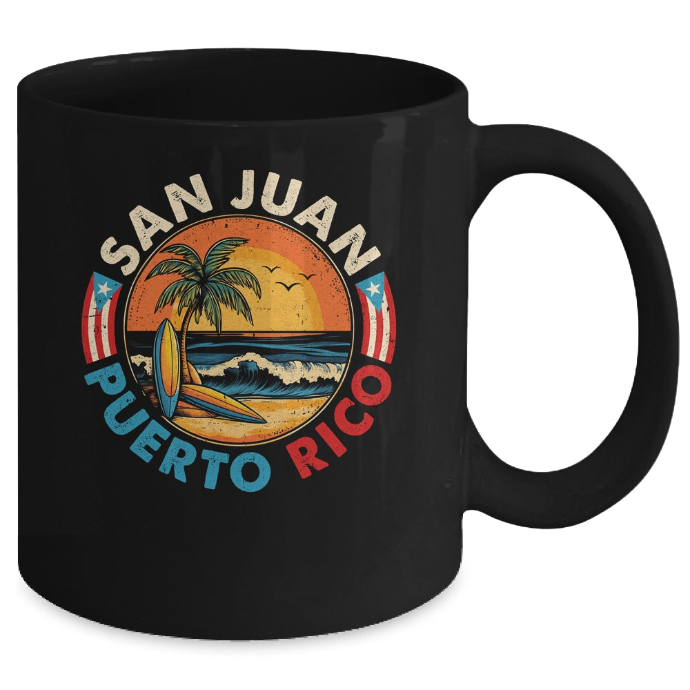 San Juan Puerto Rico Beach Retro Vintage 70s Sunset Summer Mug | teecentury