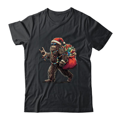 Santa Bigfoot Christmas Lights Funny Sasquatch Believe Shirt & Sweatshirt | teecentury