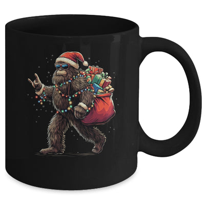 Santa Bigfoot Christmas Lights Funny Sasquatch Believe Mug | teecentury