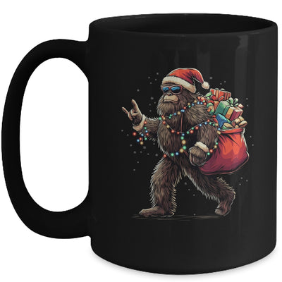 Santa Bigfoot Christmas Lights Funny Sasquatch Believe Mug | teecentury