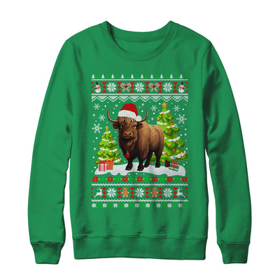 Santa Bison Animal Xmas Lighting Ugly Bison Christmas Shirt & Sweatshirt | teecentury