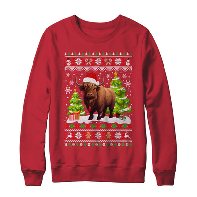 Santa Bison Animal Xmas Lighting Ugly Bison Christmas Shirt & Sweatshirt | teecentury