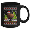 Santa Bison Animal Xmas Lighting Ugly Bison Christmas Mug | teecentury