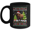 Santa Bison Animal Xmas Lighting Ugly Bison Christmas Mug | teecentury