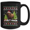 Santa Bison Animal Xmas Lighting Ugly Bison Christmas Mug | teecentury