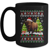 Santa Bison Animal Xmas Lighting Ugly Bison Christmas Mug | teecentury