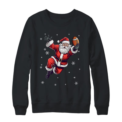 Santa Christmas Football Santa Playing Football Men Women Shirt & Sweatshirt | teecentury