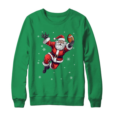 Santa Christmas Football Santa Playing Football Men Women Shirt & Sweatshirt | teecentury