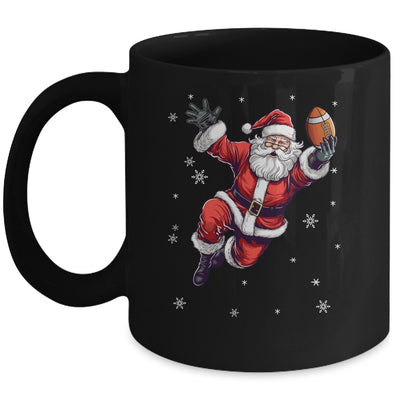 Santa Christmas Football Santa Playing Football Men Women Mug | teecentury