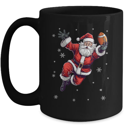 Santa Christmas Football Santa Playing Football Men Women Mug | teecentury