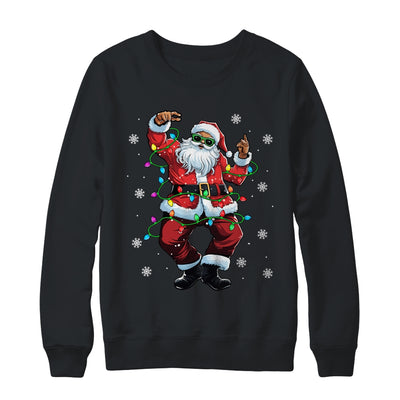 Santa Claus Black Christmas Afro African American Xmas Shirt & Sweatshirt | teecentury