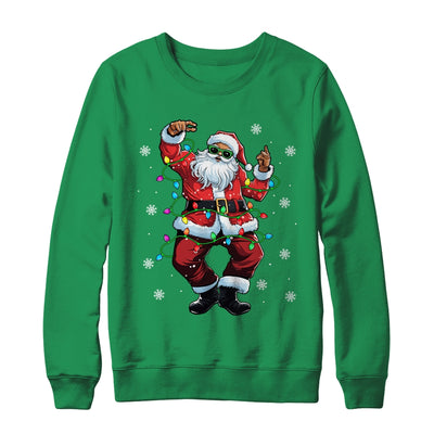 Santa Claus Black Christmas Afro African American Xmas Shirt & Sweatshirt | teecentury