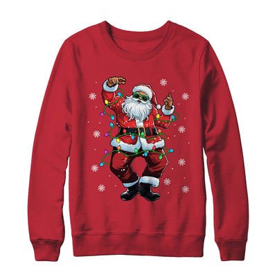 Santa Claus Black Christmas Afro African American Xmas Shirt & Sweatshirt | teecentury