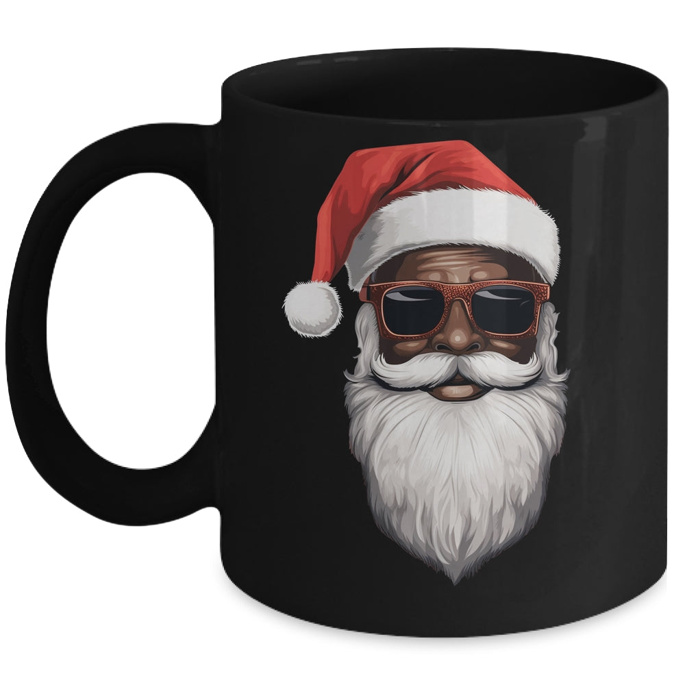 Santa Claus Black Xmas Santa Afro African American Christmas Mug | teecentury