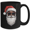 Santa Claus Black Xmas Santa Afro African American Christmas Mug | teecentury