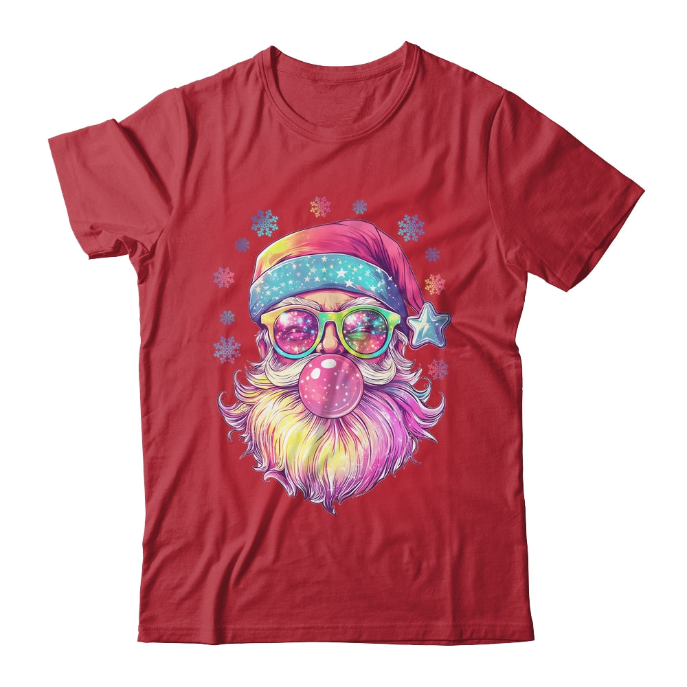 Santa Claus Blowing Pink Bubble Sunglasses Merry Christmas Shirt & Sweatshirt | teecentury