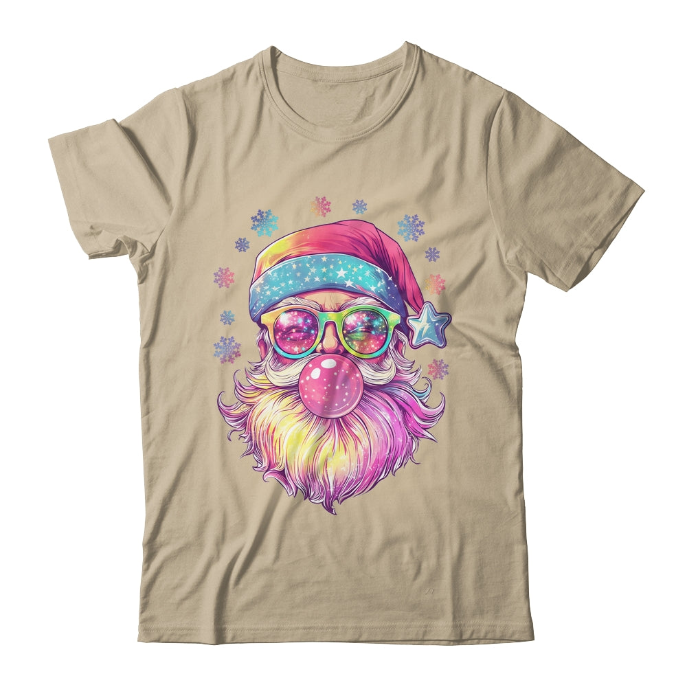 Santa Claus Blowing Pink Bubble Sunglasses Merry Christmas Shirt & Sweatshirt | teecentury