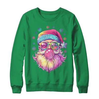 Santa Claus Blowing Pink Bubble Sunglasses Merry Christmas Shirt & Sweatshirt | teecentury