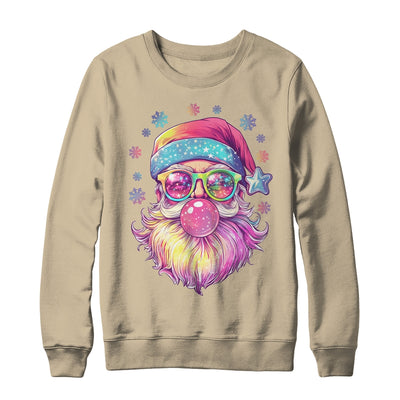Santa Claus Blowing Pink Bubble Sunglasses Merry Christmas Shirt & Sweatshirt | teecentury