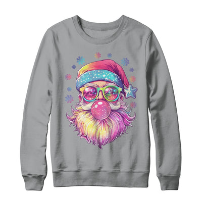 Santa Claus Blowing Pink Bubble Sunglasses Merry Christmas Shirt & Sweatshirt | teecentury