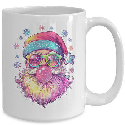Santa Claus Blowing Pink Bubble Sunglasses Merry Christmas Mug | teecentury