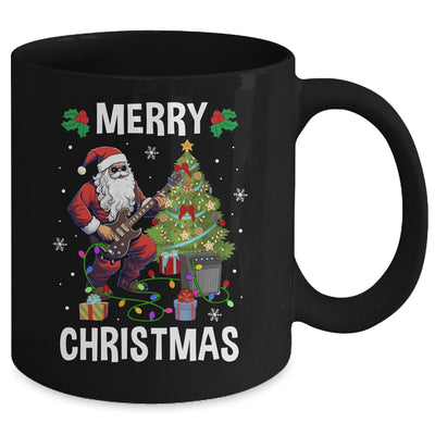 Santa Claus Guitarist Merry Christmas Guitar Men Dad Mug | teecentury