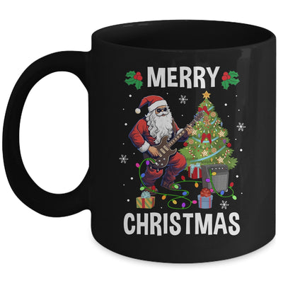 Santa Claus Guitarist Merry Christmas Guitar Men Dad Mug | teecentury