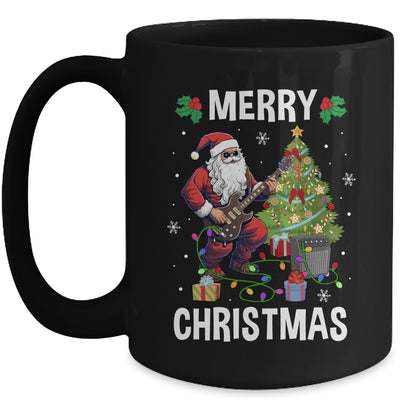 Santa Claus Guitarist Merry Christmas Guitar Men Dad Mug | teecentury