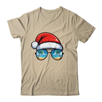 Santa Claus Hat Sunglasses Beach Christmas In July Summer Shirt & Tank Top | teecentury