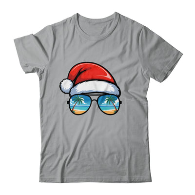 Santa Claus Hat Sunglasses Beach Christmas In July Summer Shirt & Tank Top | teecentury