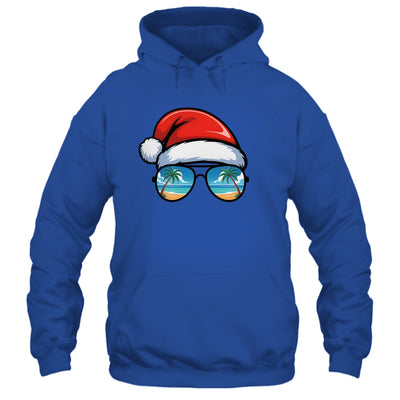 Santa Claus Hat Sunglasses Beach Christmas In July Summer Shirt & Tank Top | teecentury