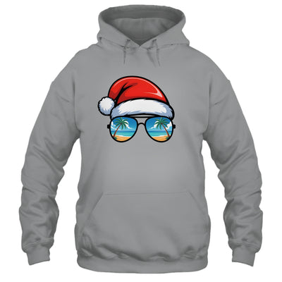 Santa Claus Hat Sunglasses Beach Christmas In July Summer Shirt & Tank Top | teecentury