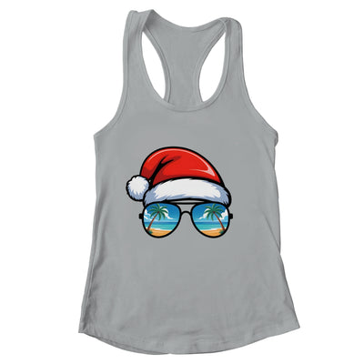 Santa Claus Hat Sunglasses Beach Christmas In July Summer Shirt & Tank Top | teecentury