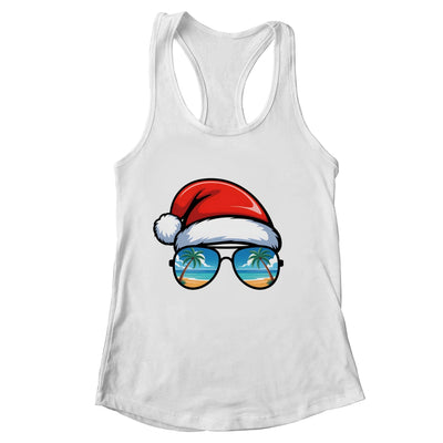 Santa Claus Hat Sunglasses Beach Christmas In July Summer Shirt & Tank Top | teecentury
